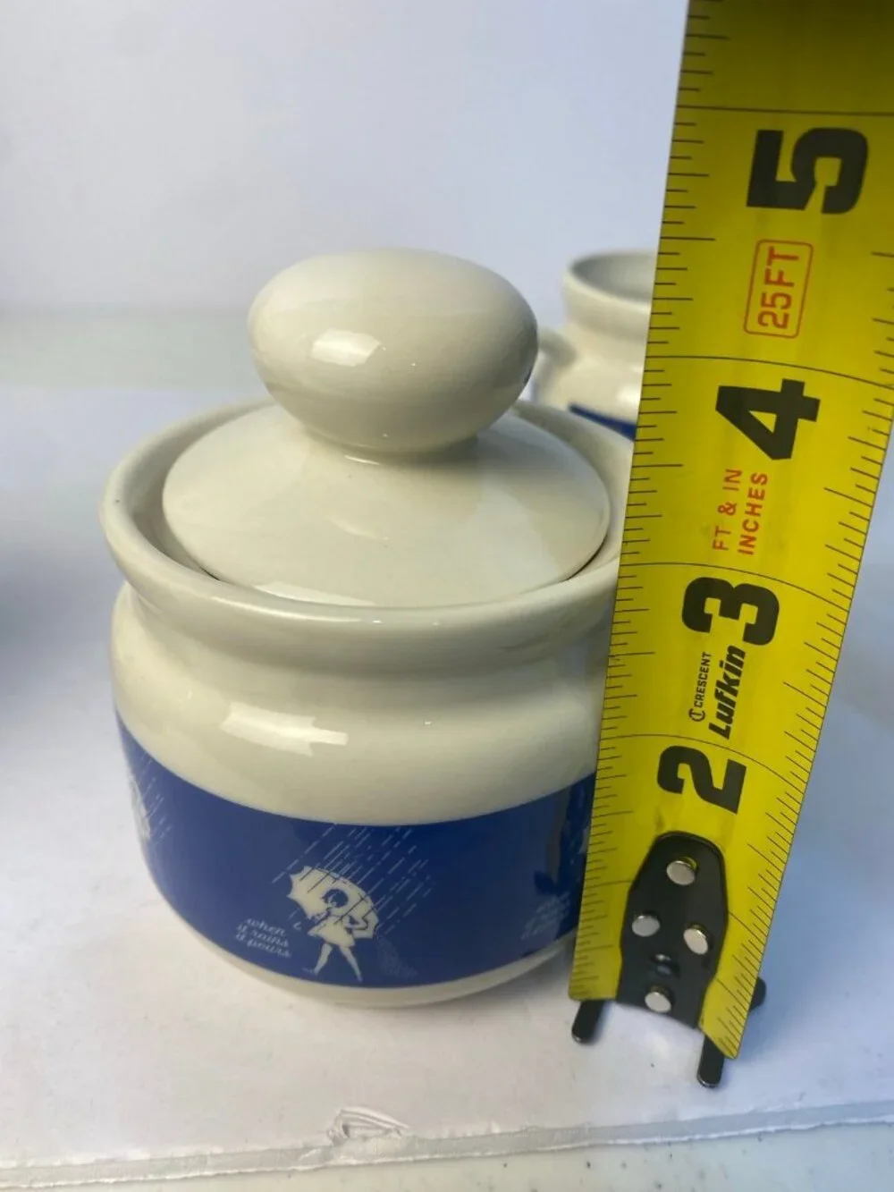 Vintage Morton Salt 7 Pc Ceramic Set - 4 Mugs, Lidded Sugar Bowl & Creamer Japan